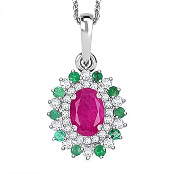https://tjcuk.sirv.com/Products/42/9/4296159/Mozambique-Ruby-Moissanite-Emerald-Pendant-with-Chain-Size-20-in-rhodi_4296159.jpg?w=342&h=342