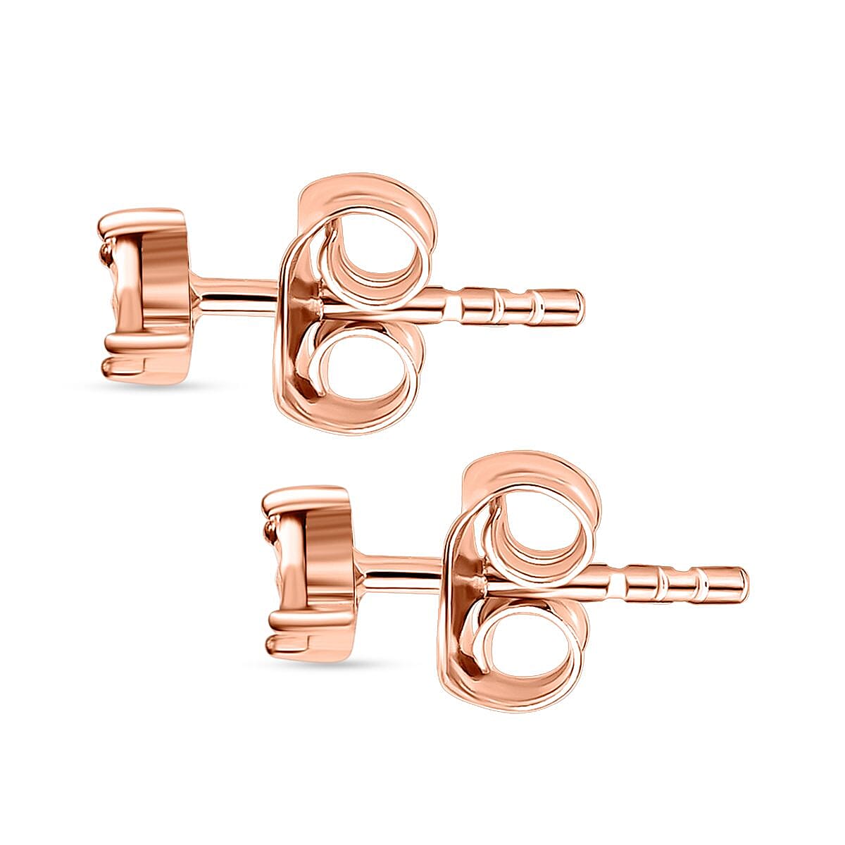 3 Piece Set -  Champagne Diamond Cluster Bracelet and Solitaire Stud Push Post Earring and Pendant in 18K RG Vermeil Sterling Silver Wt.14.33 Gms