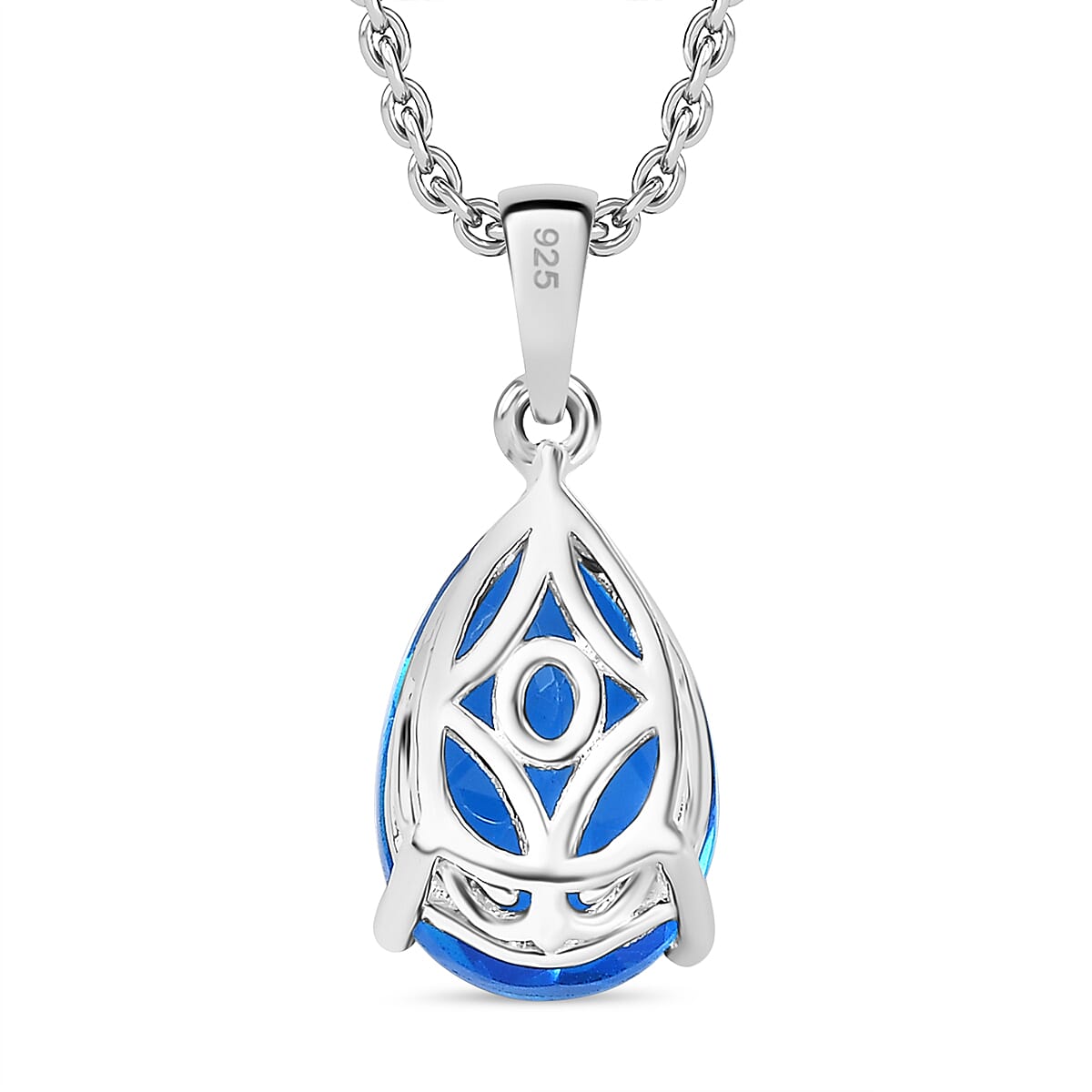 Carribean Quartz Sterling Silver Pendant with Chain (Size 20) 3.500  Ct.