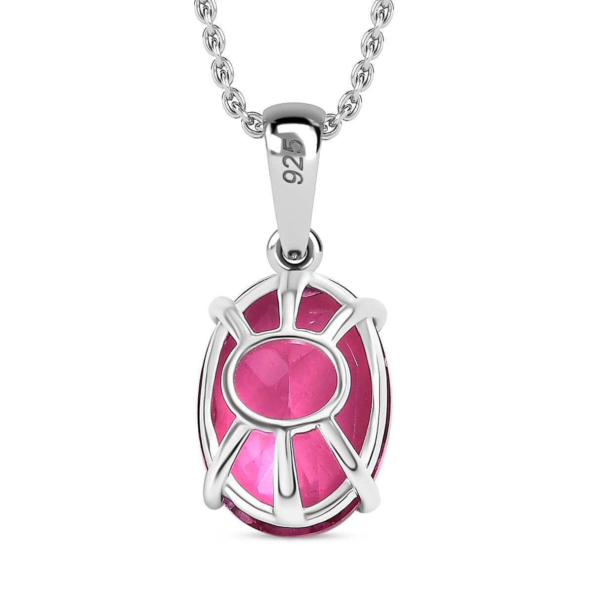Radiant Orchid Quartz Pendant with Chain (Size 20) in Silver 6.25 Ct.