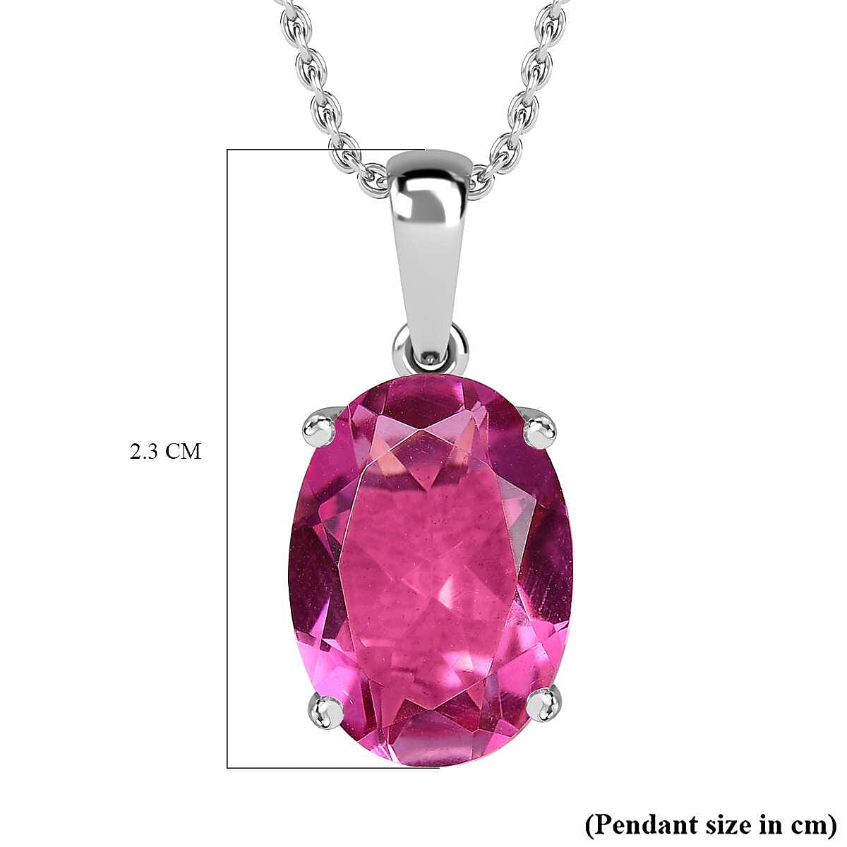 Radiant Orchid Quartz Pendant with Chain (Size 20) in Silver 6.25 Ct.