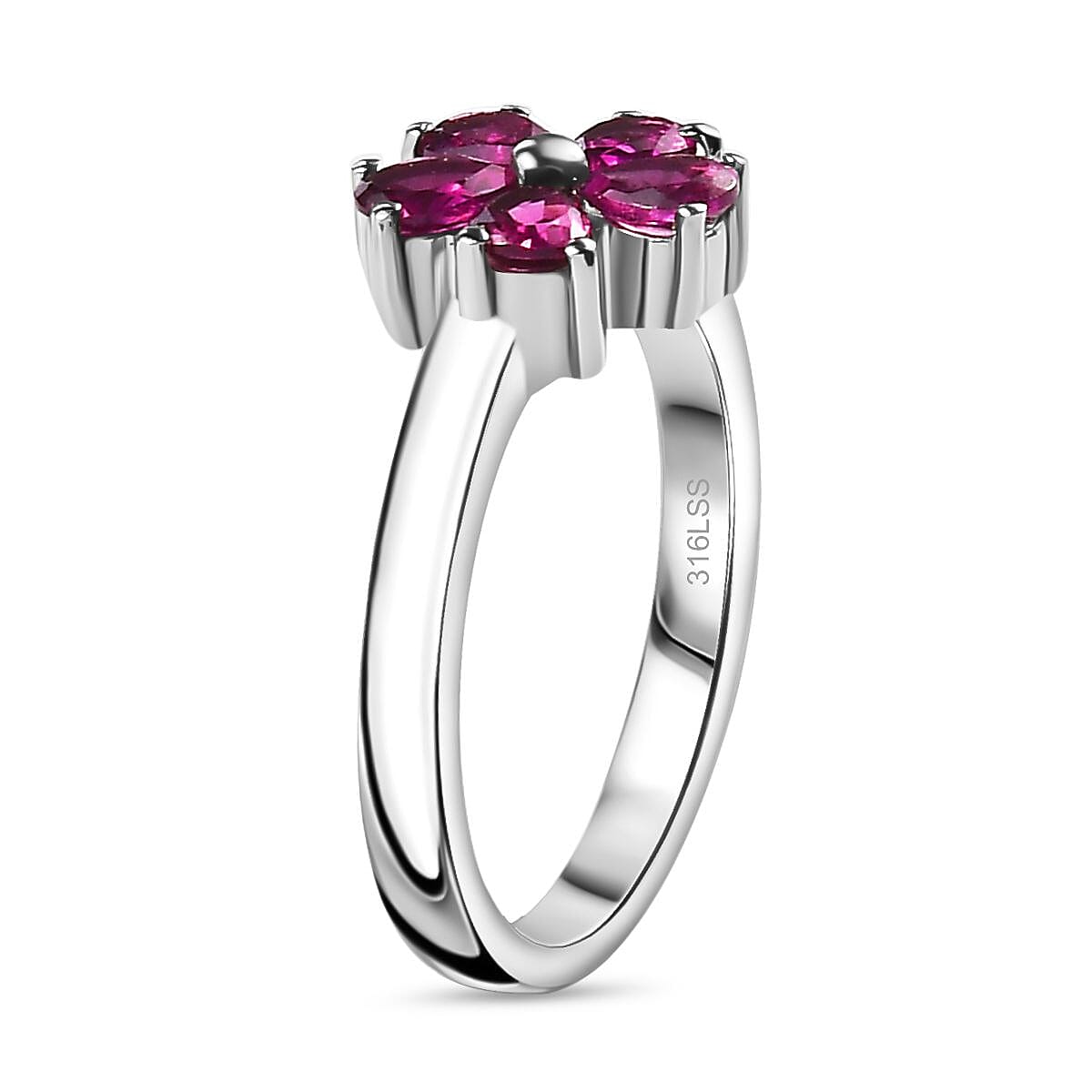 3 Piece Set -  Rhodolite Garnet Ring, Earring, Pendant with Chain (Size 20)  3.30 Ct.