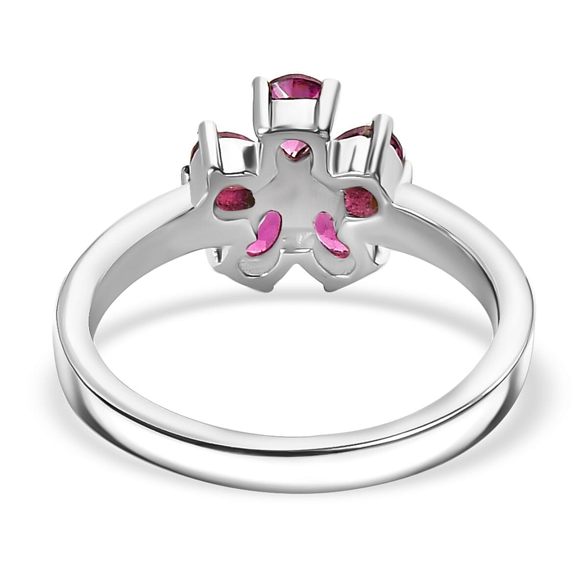 3 Piece Set -  Rhodolite Garnet Ring, Earring, Pendant with Chain (Size 20)  3.30 Ct.