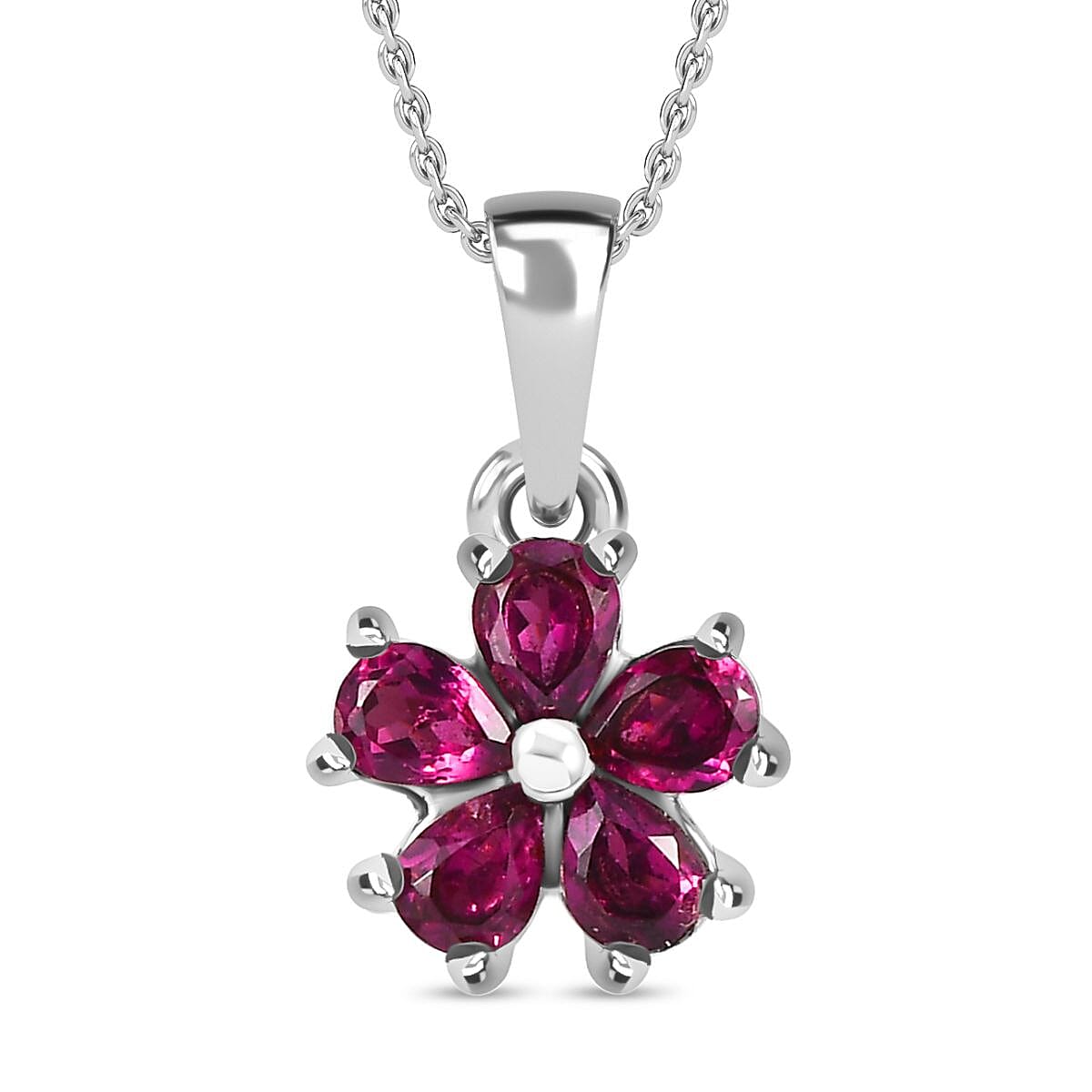 3 Piece Set -  Rhodolite Garnet Ring, Earring, Pendant with Chain (Size 20)  3.30 Ct.