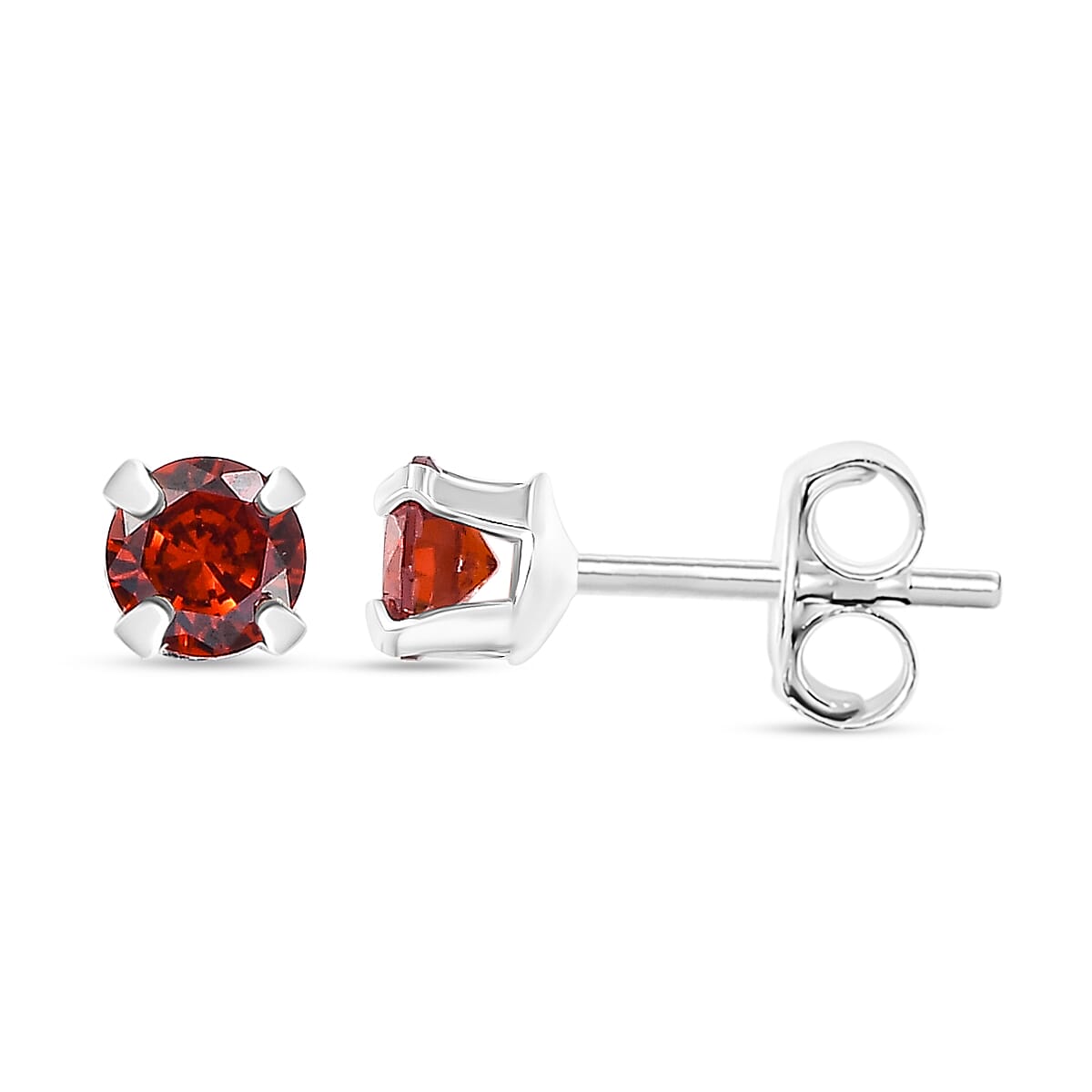 Set of 3 -  Garnet Cubic Zirconia  Peridot Cubic Zirconia  Amethyst Cubic Zirconia Earring  Sterling Silver  3.000  Ct.
