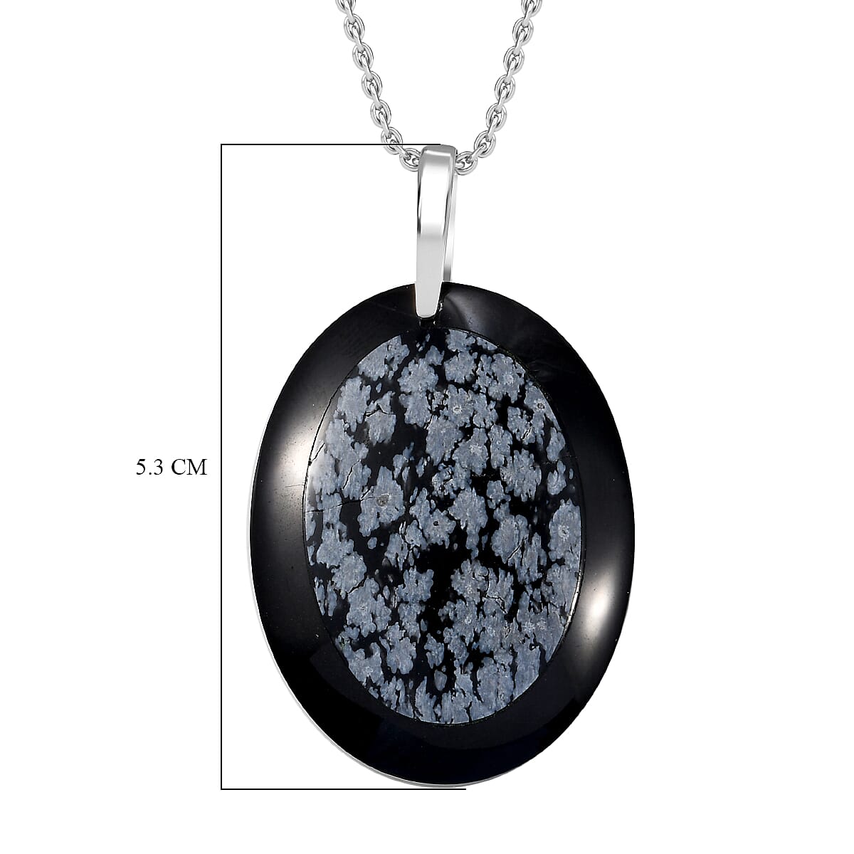 Close Out Deal- Snow Flake Obsidian Pendant with Chain (Size 20)  73.00 Ct.