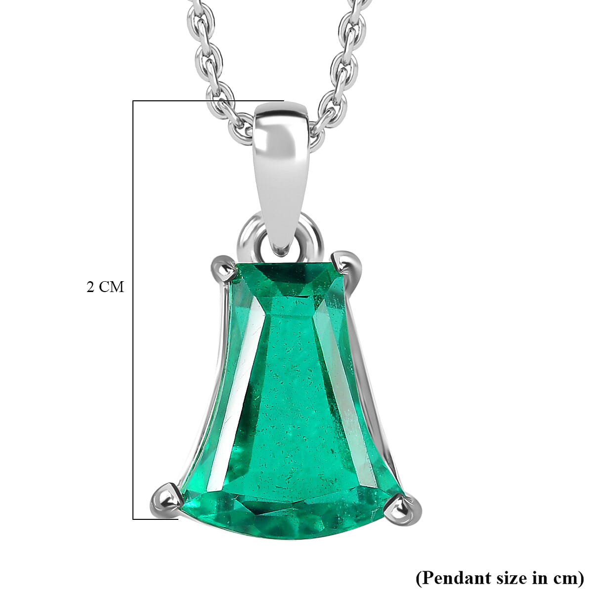 Emeraldine Quartz Pendant in Platinum Overlay Sterling Silver 5.00 Ct.