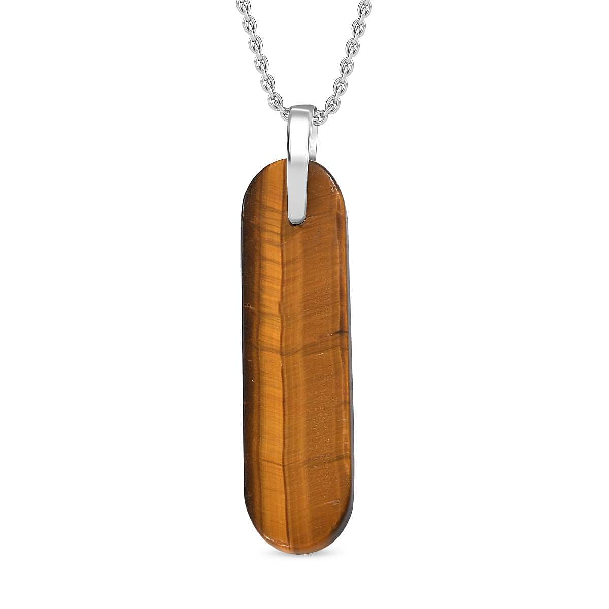 Tigers Eye Pendant with Chain (Size 20) Mix Metal 28.000 Ct.