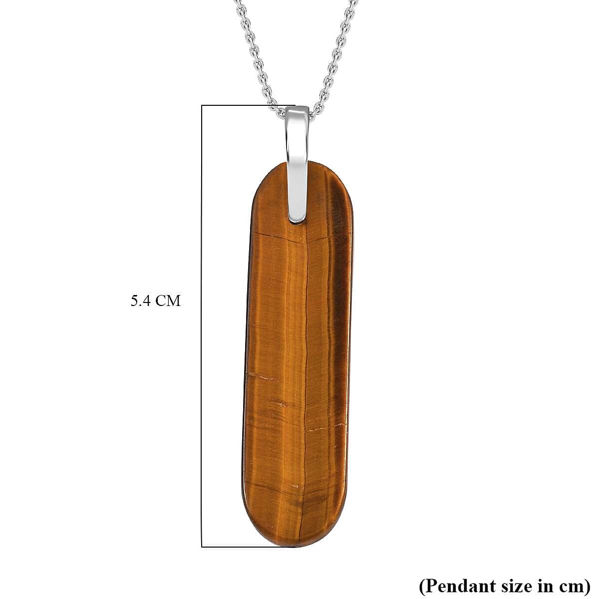 Tigers Eye Pendant with Chain (Size 20) Mix Metal 28.000 Ct.