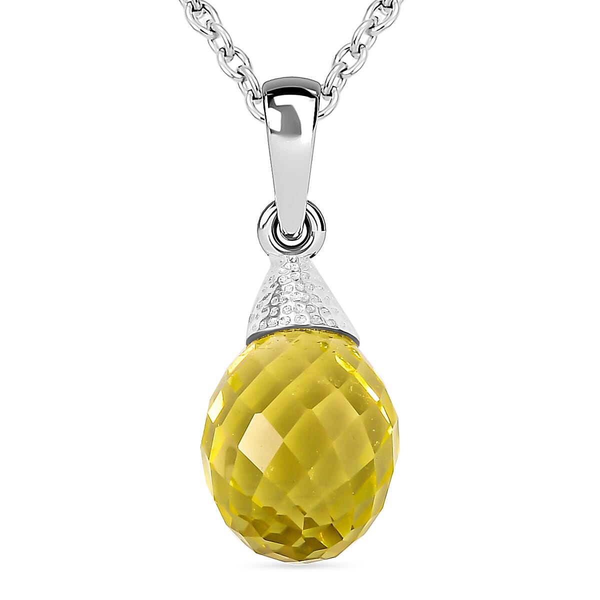 Lemon Quartz Pendant with Chain (Size 20)  7.50  Ct.