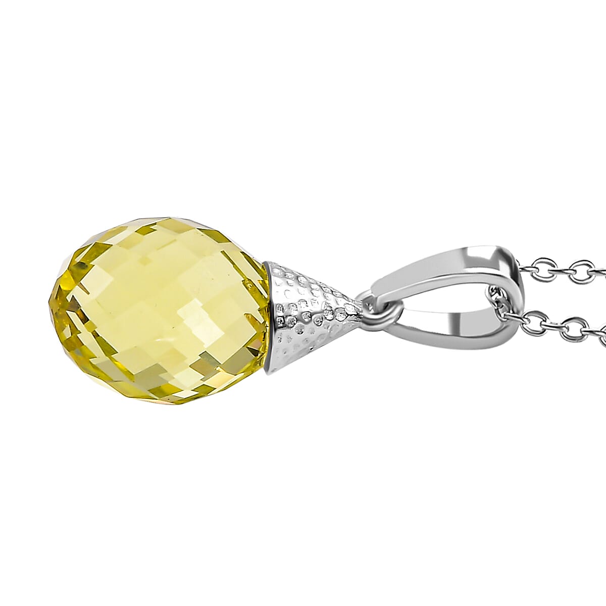 Lemon Quartz Pendant with Chain (Size 20)  7.50  Ct.