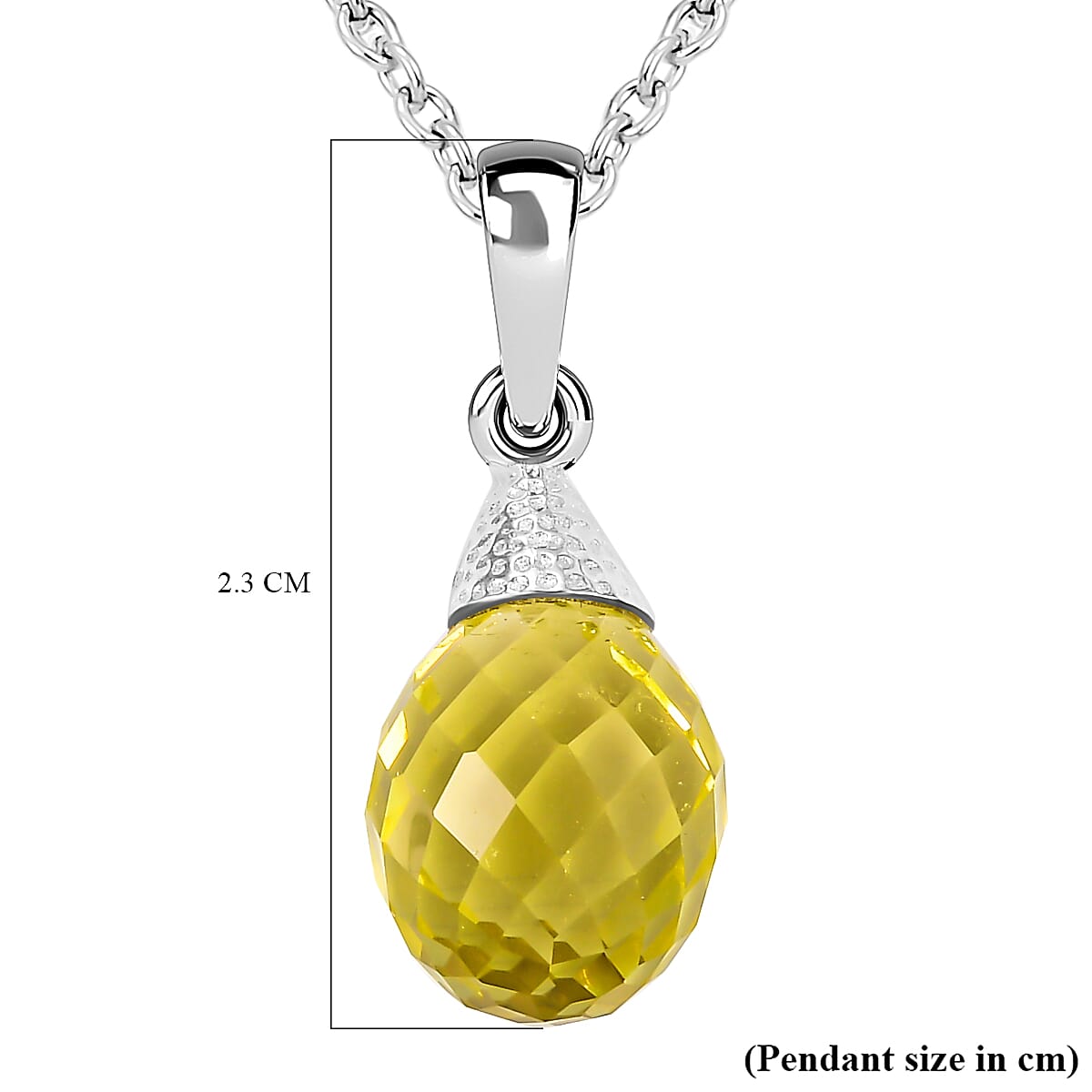 Lemon Quartz Pendant with Chain (Size 20)  7.50  Ct.