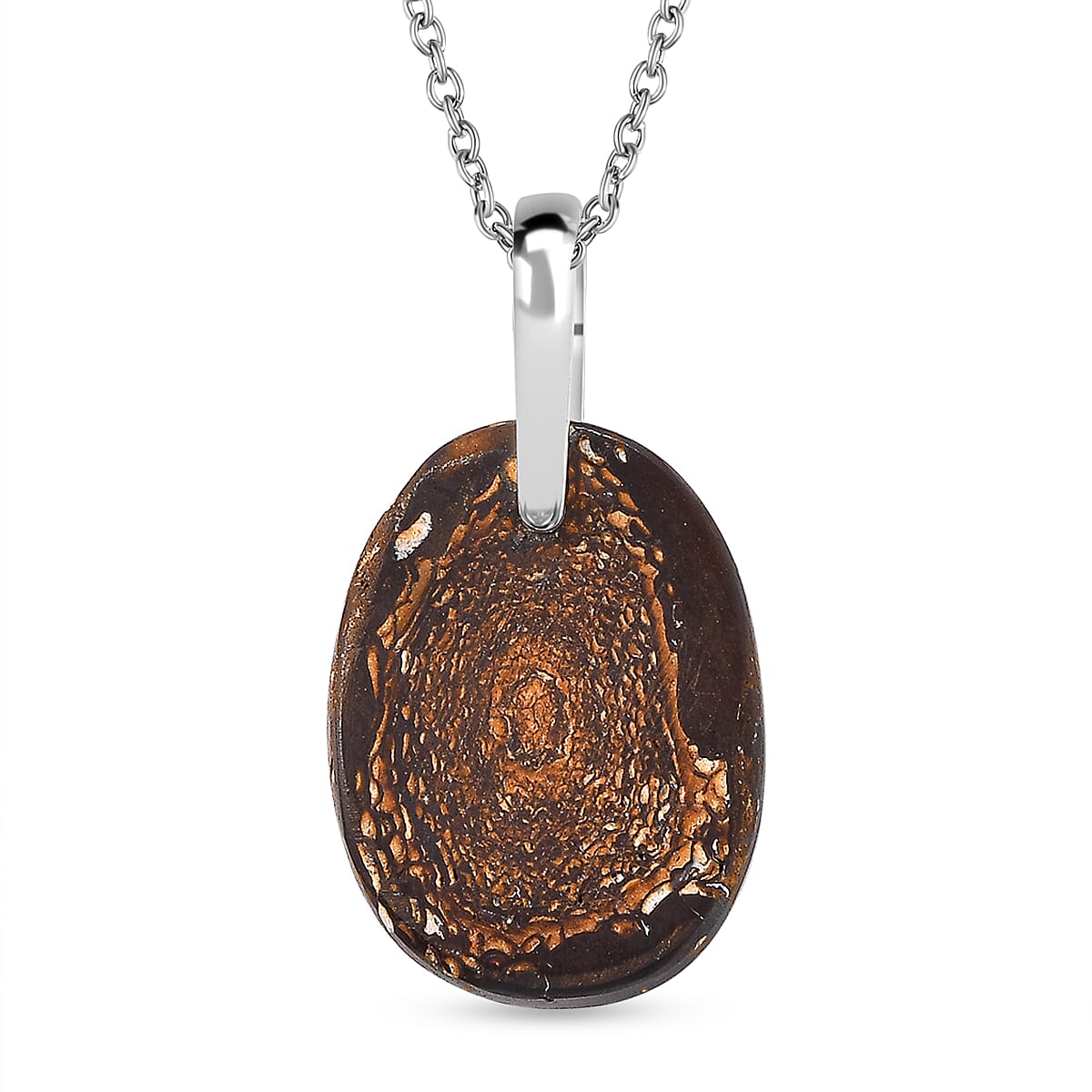 Boulder Opal Sterling Silver Pendant with Chain (Size - 20) 25.00 Ct.