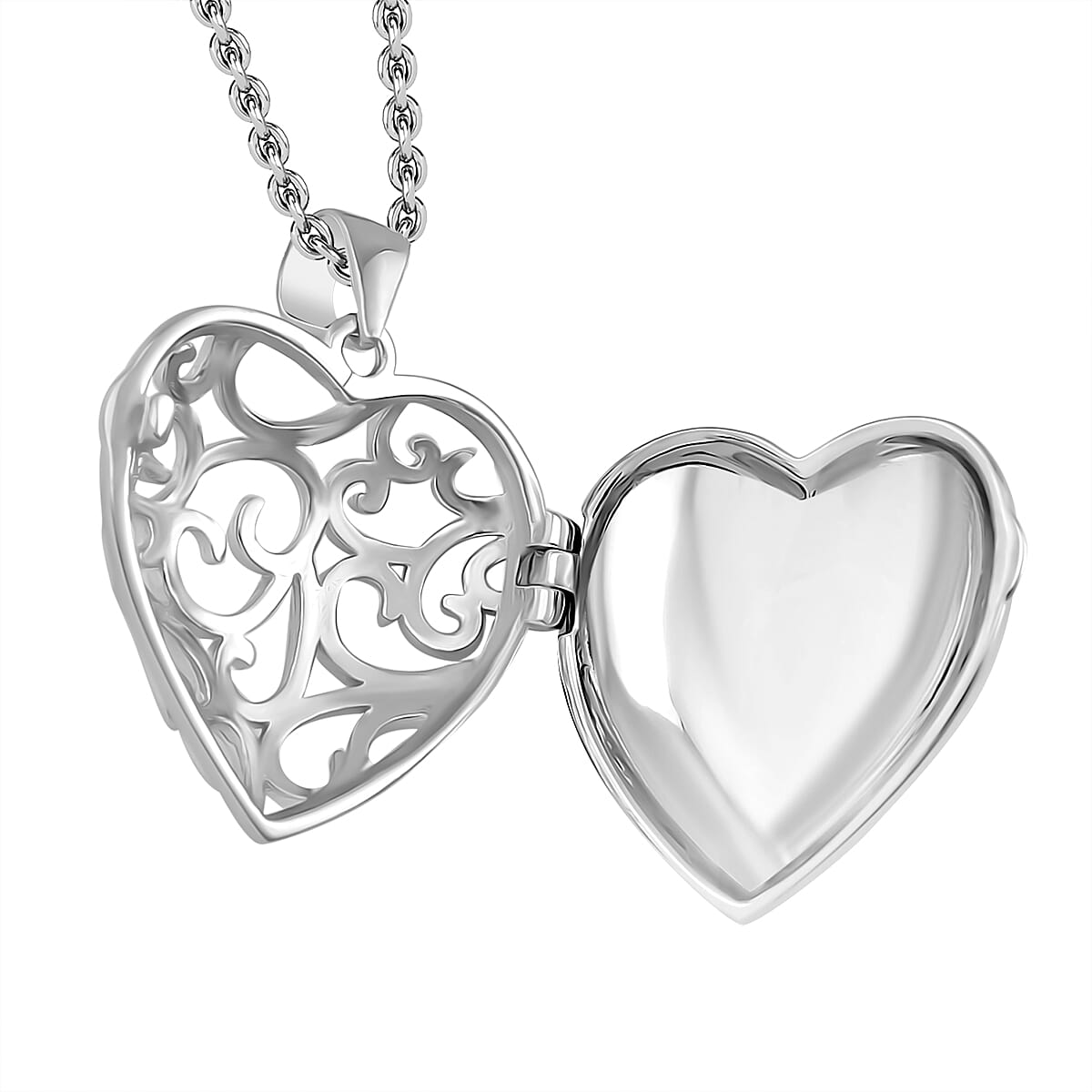 Brand New - Lucy Q Filigree Pendant with Chain (Size 18) in Rhodium Overlay Sterling Silver Brand New - Lucy Q Filigree Pendant with Chain (Size 18) in Rhodium Overlay Sterling Silver