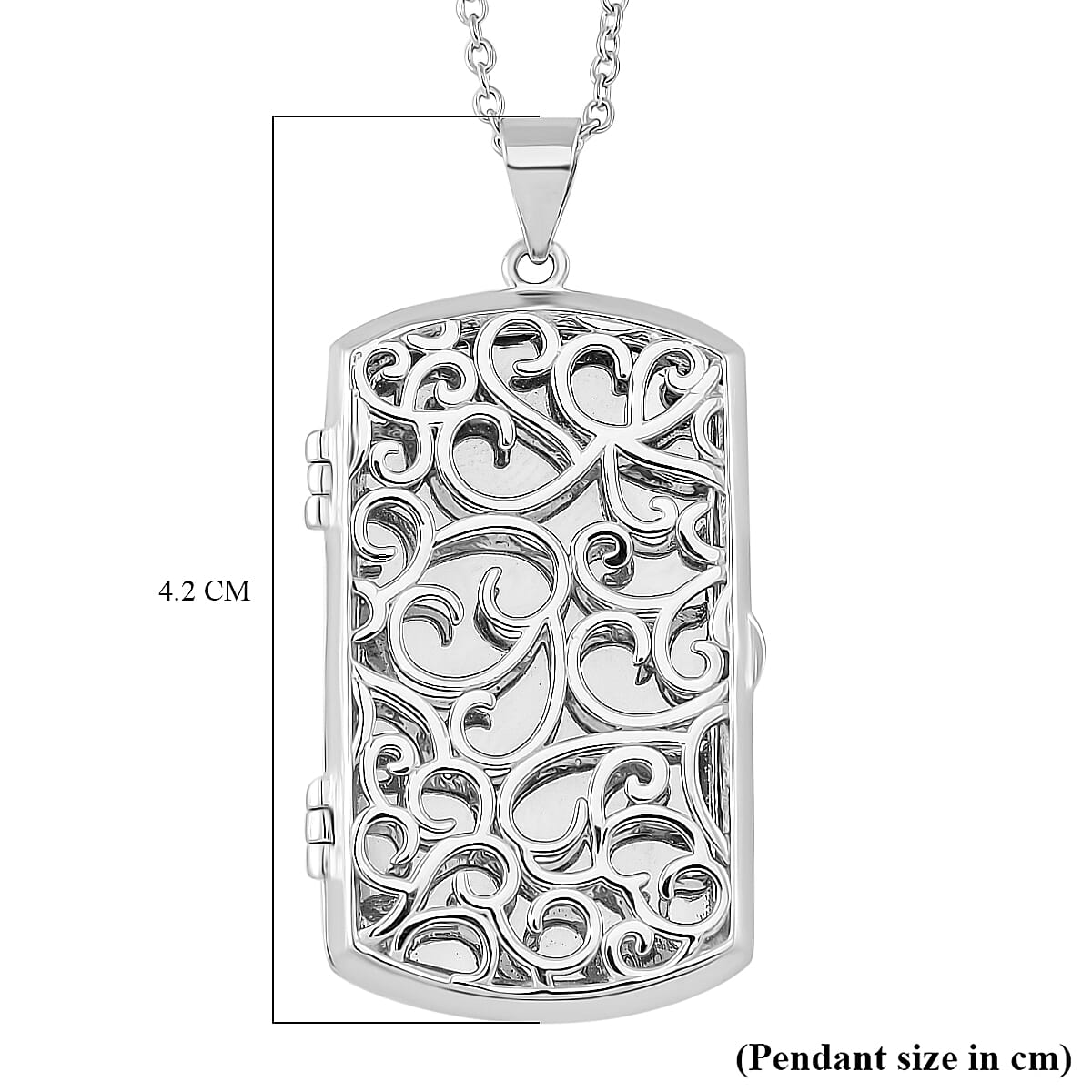 Lucy Q Filigree Pendant with Chain (Size - 18) With Lobster Clasp in Rhodium Overlay Sterling Silver Lucy Q Filigree Pendant with Chain (Size - 18) With Lobster Clasp in Rhodium Overlay Sterling Silver