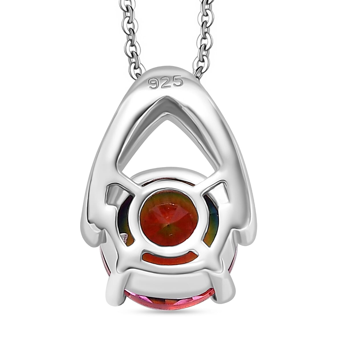 TJC Launch Nebula Quartz Doublet Pendant with Chain (Size 20) in Rhodium Overlay Sterling Silver 2.120 Ct.