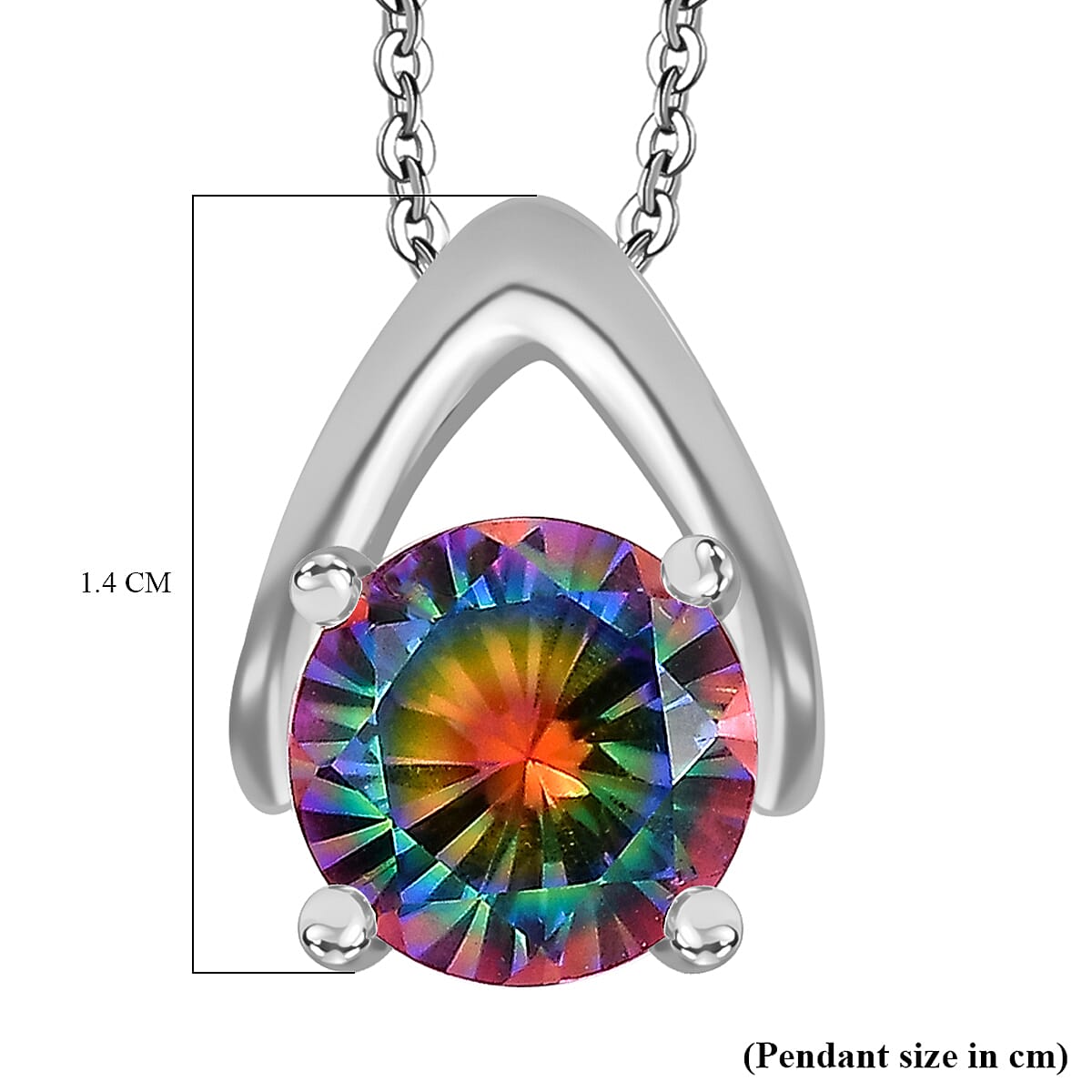 TJC Launch Nebula Quartz Doublet Pendant with Chain (Size 20) in Rhodium Overlay Sterling Silver 2.120 Ct.