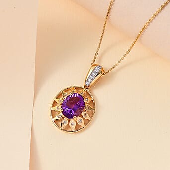 https://tjcuk.sirv.com/Products/43/0/4308779/African-Amethyst-White-Zircon-Pendant-with-Chain-Size-20-in-18K-Yellow_4308779_2.jpg?w=342&h=342