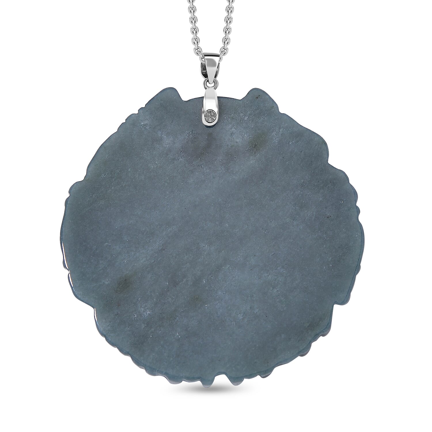 Limited Edition Natural Type A Olmec Jadeite Carved 9 Dragons Pendant with Chain (Size 20) in Rhodium Overlay Sterling Silver 175.000  Ct.