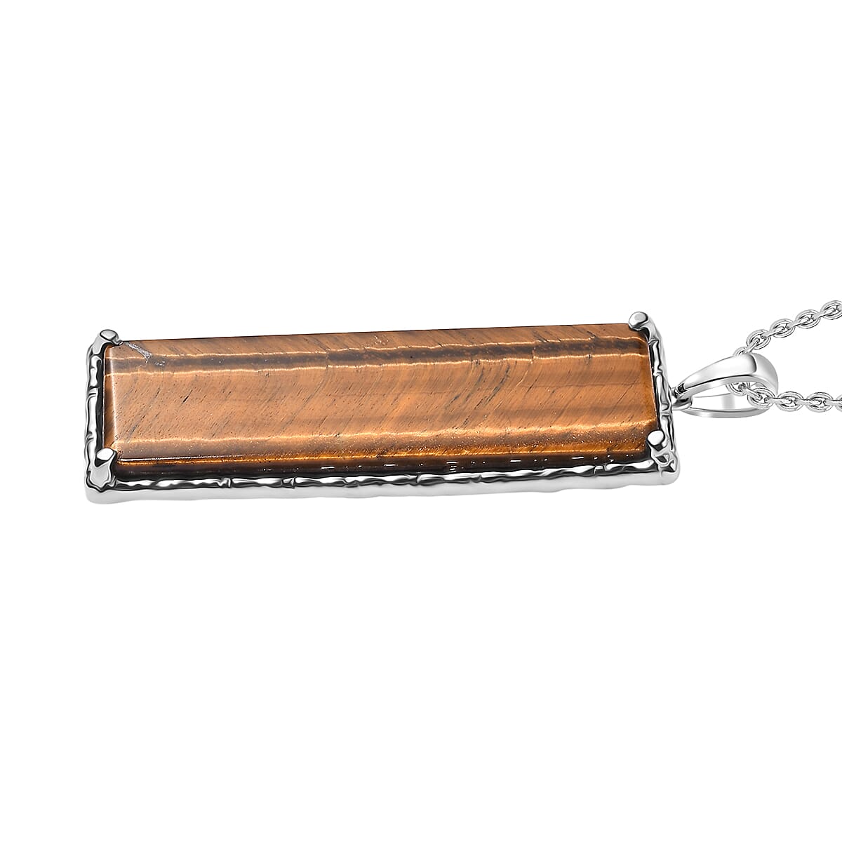 Tigers Eye Pendant & Chain with Magnetic Clasp (Size 20) 48.00 Ct.