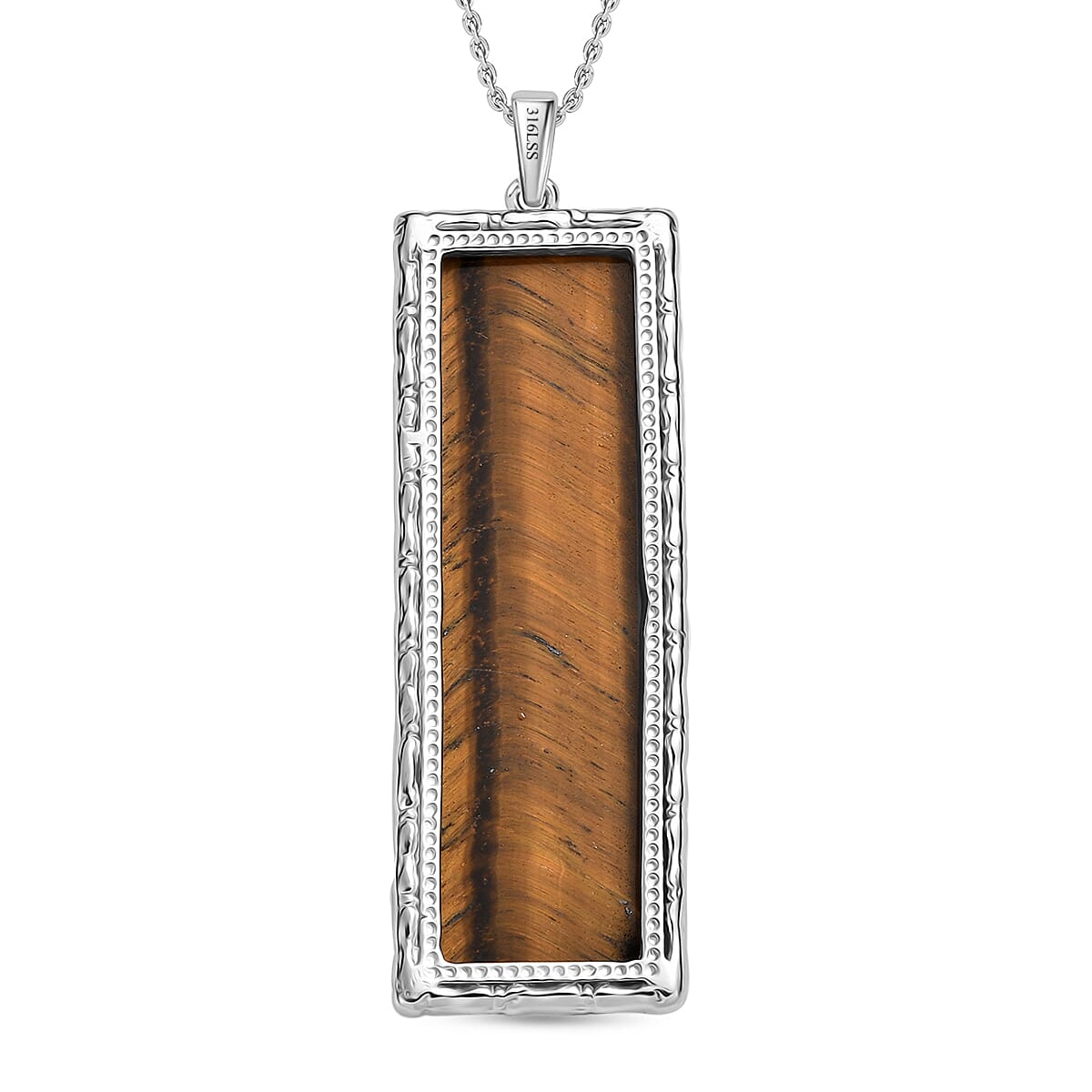 Tigers Eye Pendant & Chain with Magnetic Clasp (Size 20) 48.00 Ct.