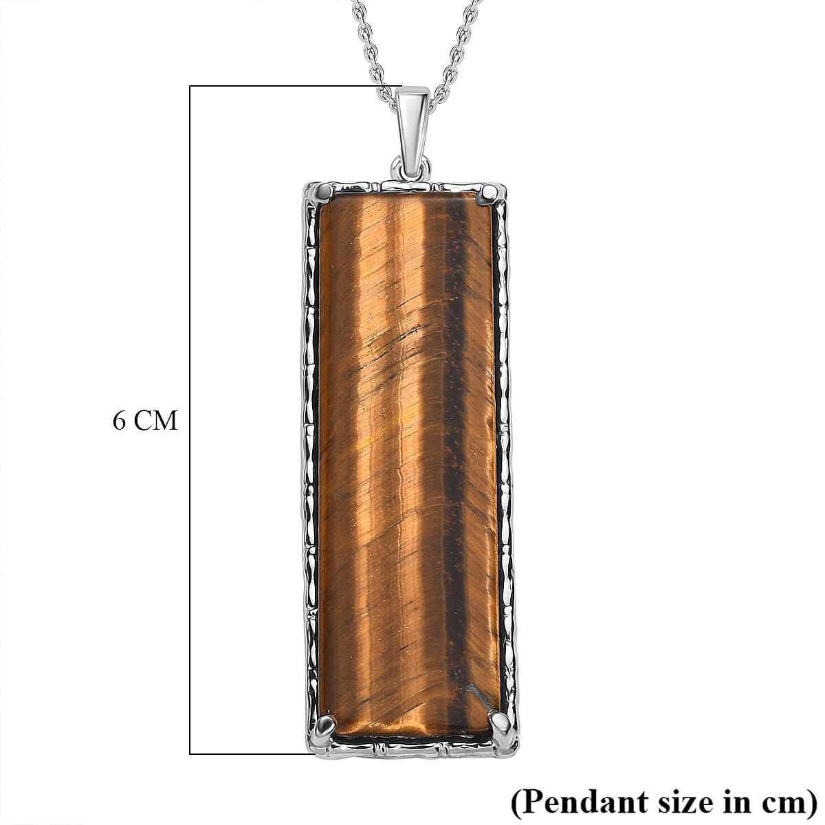 Tigers Eye Pendant & Chain with Magnetic Clasp (Size 20) 48.00 Ct.