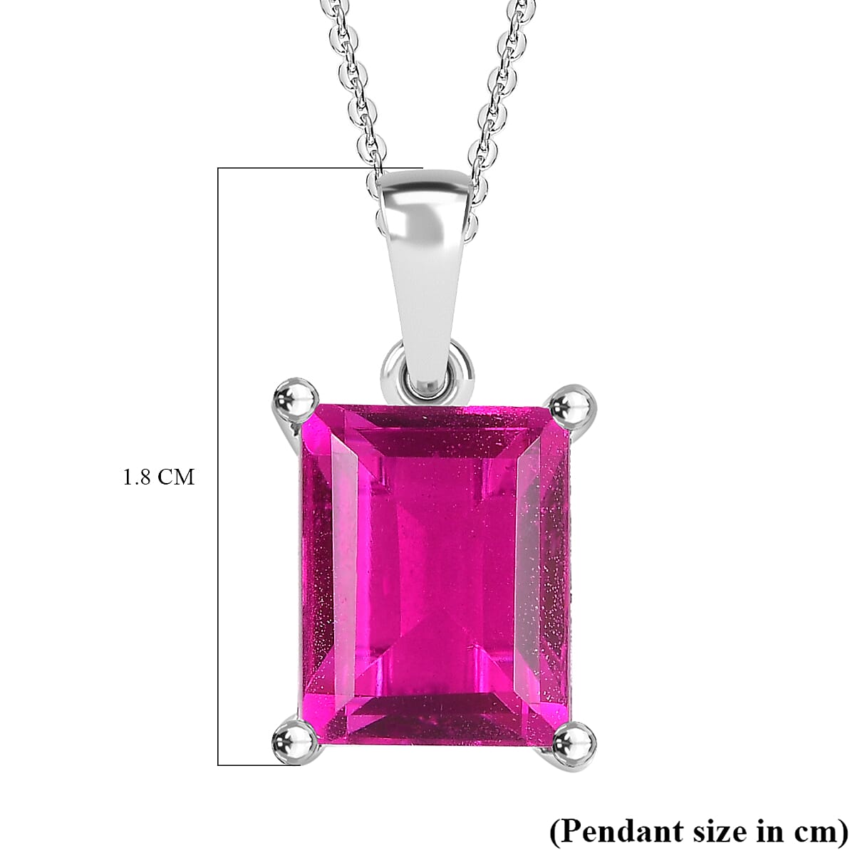 Radiant Orchid Triplet Quartz Sterling Silver Pendant with Chain (Size 20) 3.750  Ct.