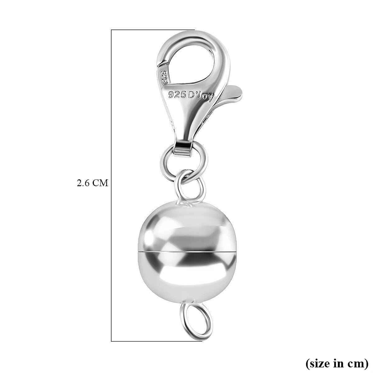 Set of 3 Magnetic Lock with Lobster Clasp Sterling Silver