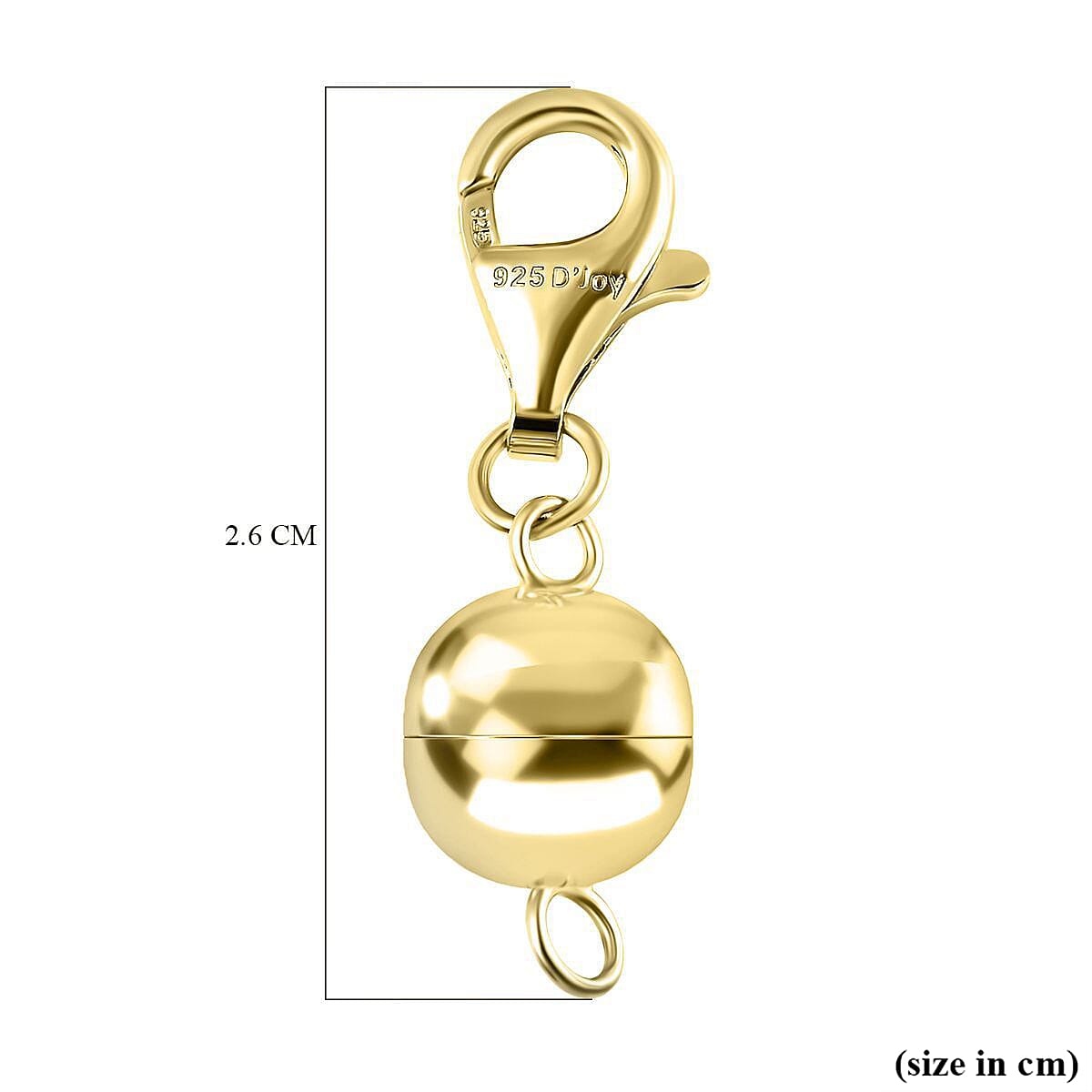 Set of 3 Magnetic Lock with Lobster Clasp in Yellow Gold Plating Sterling Silver Set of 3 Magnetic Lock with Lobster Clasp in Yellow Gold Plating Sterling Silver
