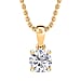  Moissanite Pendant with Chain (Size 20) in Platinum Overlay Sterling Silver 1.000 Ct.