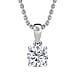  Moissanite Pendant with Chain (Size 20) in Platinum Overlay Sterling Silver 1.000 Ct.