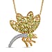 GP Italian Garden Collection - Rhodolite Garnet, White Zircon Dragonfly Pendant with Chain (Size 20) in 18K Yellow Gold Vermeil Sterling Silver