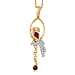  Rhodolite Garnet, White Zircon, Blue Sapphire Pendant with Chain (Size 20) in 18K YG Vermeil Sterling Silver