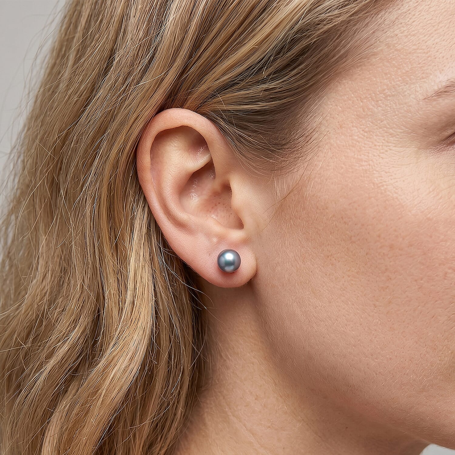 WOW Deal - Set of 5 - Multi Colour Fresh Water Pearl Stud Earrings with Push Backs 12.50 Ct.