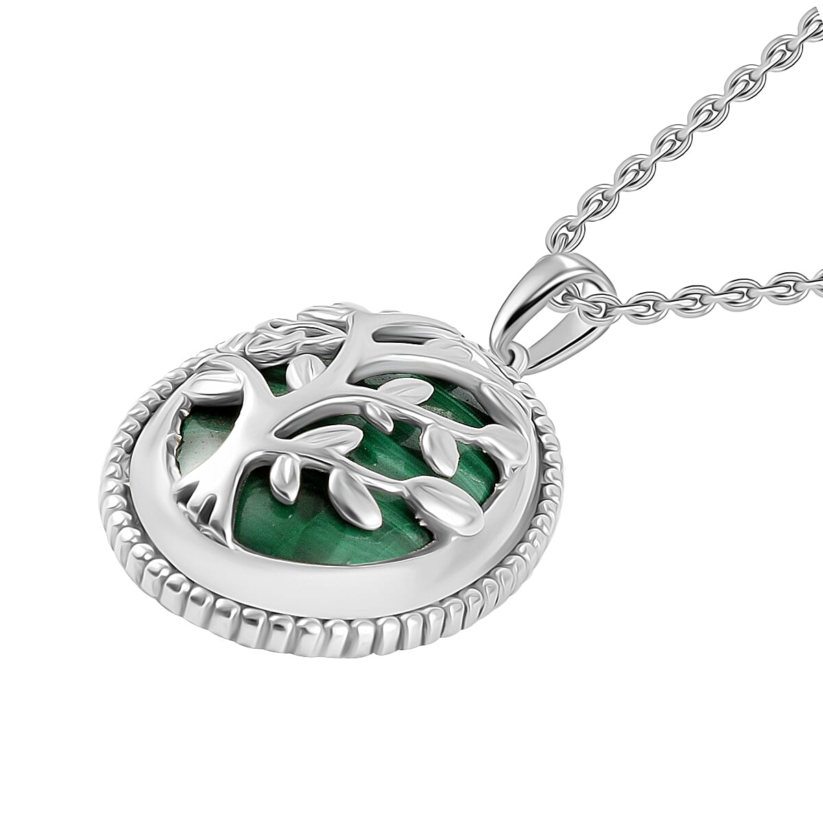 Mothers Day Special - Malachite Pendant with Chain (Size - 20) 22.00 Ct.