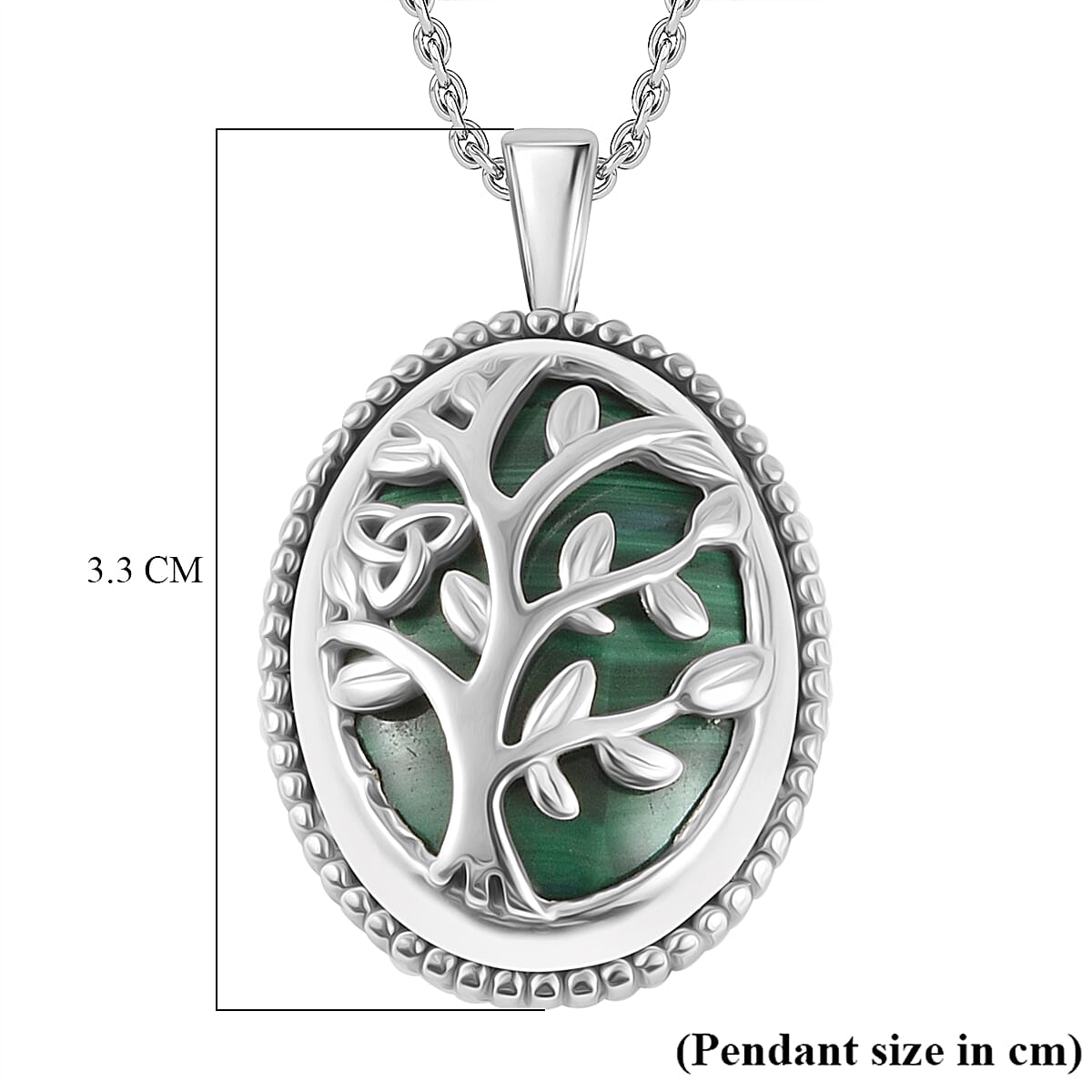 Mothers Day Special - Malachite Pendant with Chain (Size - 20) 22.00 Ct.