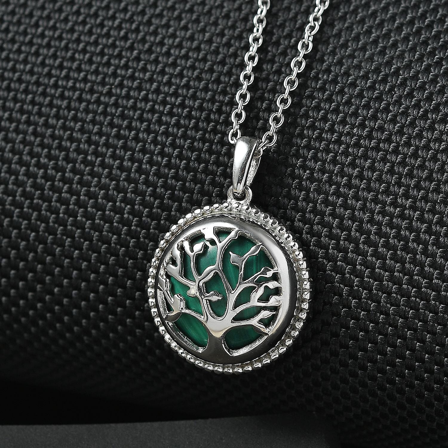 Malachite Tree of Life Pendant with Chain (Size - 20) 14.00 Ct.