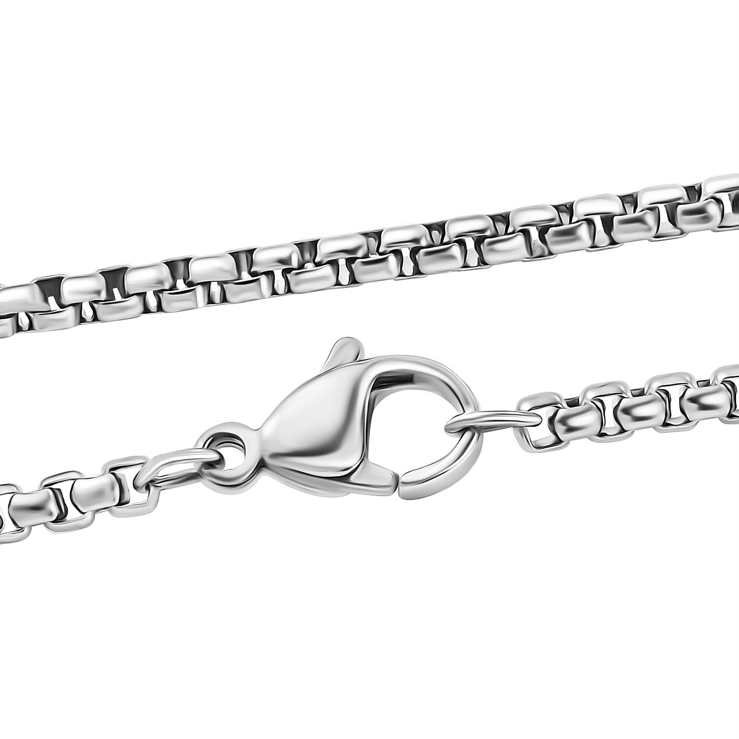 Blue Chalcedony Enhanced Pendant with Chain (Size 20) Stainless Steel 200.000 Ct.