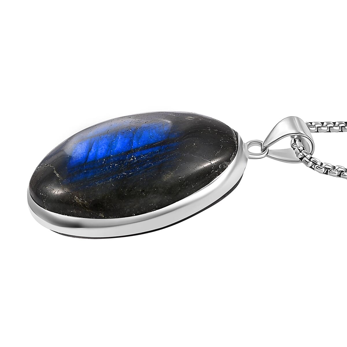 Limited Opportunity - Large Labradorite Pendant with Chain (Size 28) 200 Ct.