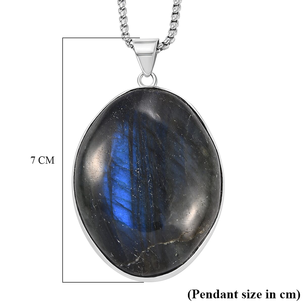 Limited Opportunity - Large Labradorite Pendant with Chain (Size 28) 200 Ct.