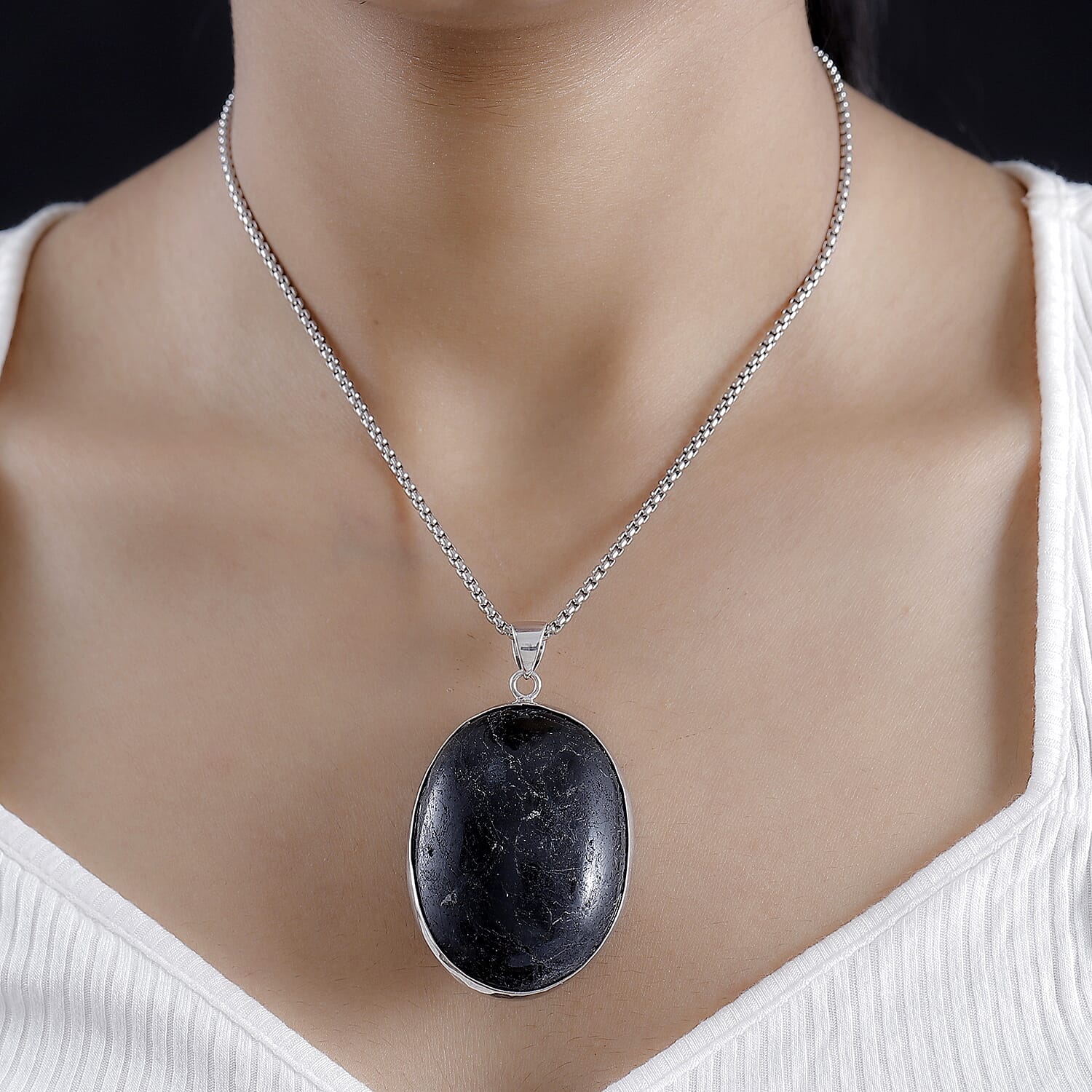 The Ultimate Find - Biggest Black Tourmaline Pendant Ever at TJC  with Chain (Size 30) - 200.000  Ct.