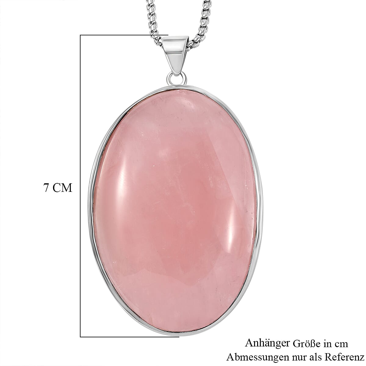 Limited Opportunity - Large Rose Quartz Pendant with Chain (Size 28)   200.000  Ct.