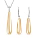 2 Piece Set - Shell Pearl Drop Earring with Hook and Necklace (Size - 20) in Silver Tone 