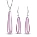2 Piece Set - Shell Pearl Drop Earring with Hook and Necklace (Size - 20) in Silver Tone 