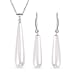 2 Piece Set - Shell Pearl Drop Earring with Hook and Necklace (Size - 20) in Silver Tone 