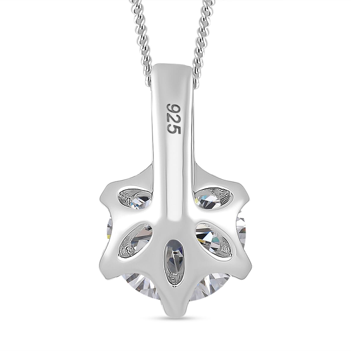 Premium Strontium Titanate Pendant with Chain (Size 18) in Platinum