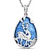 Blue Howlite Pendant with Chain ( Size 20 With 1.5 Inch extender) in Silver Tone 33.80 Ct