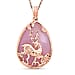 Rose Quartz Pendant with Chain ( Size 20 With 1.5 Inch Extender) in Rose Gold Tone 30.00ct