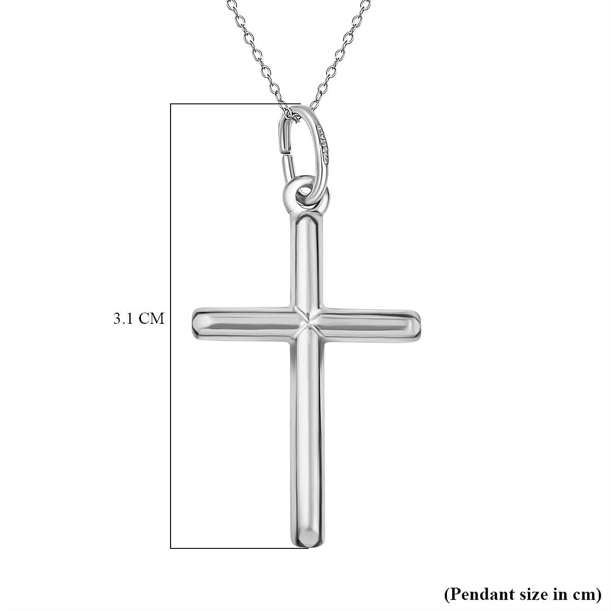 Cross Pendant with Chain (Size 18) in Sterling Silver - 4321615 - TJC