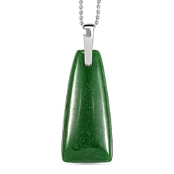 Green Jade Pendant with Chain (Size 20) Mix Metal